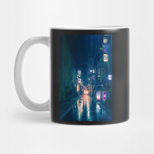 Old School Vintage look of Retro Tokyo Street Japan Night Photography Mug